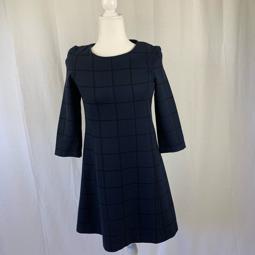 Trafaluc long sleeve navy blue and black dress